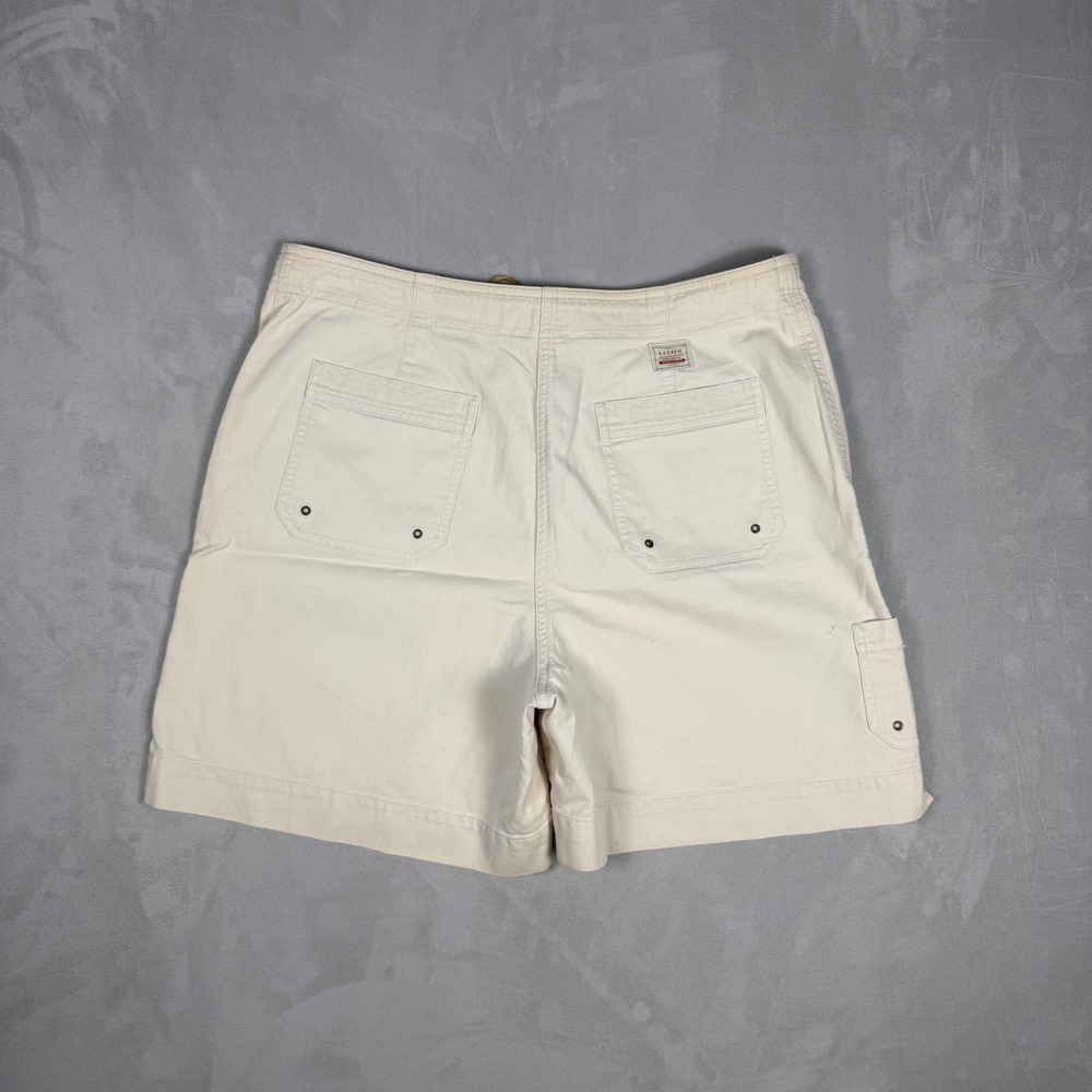 90s Womens Lauren Ralph Lauren Cargo Utility Drawstring Shorts Cream 12